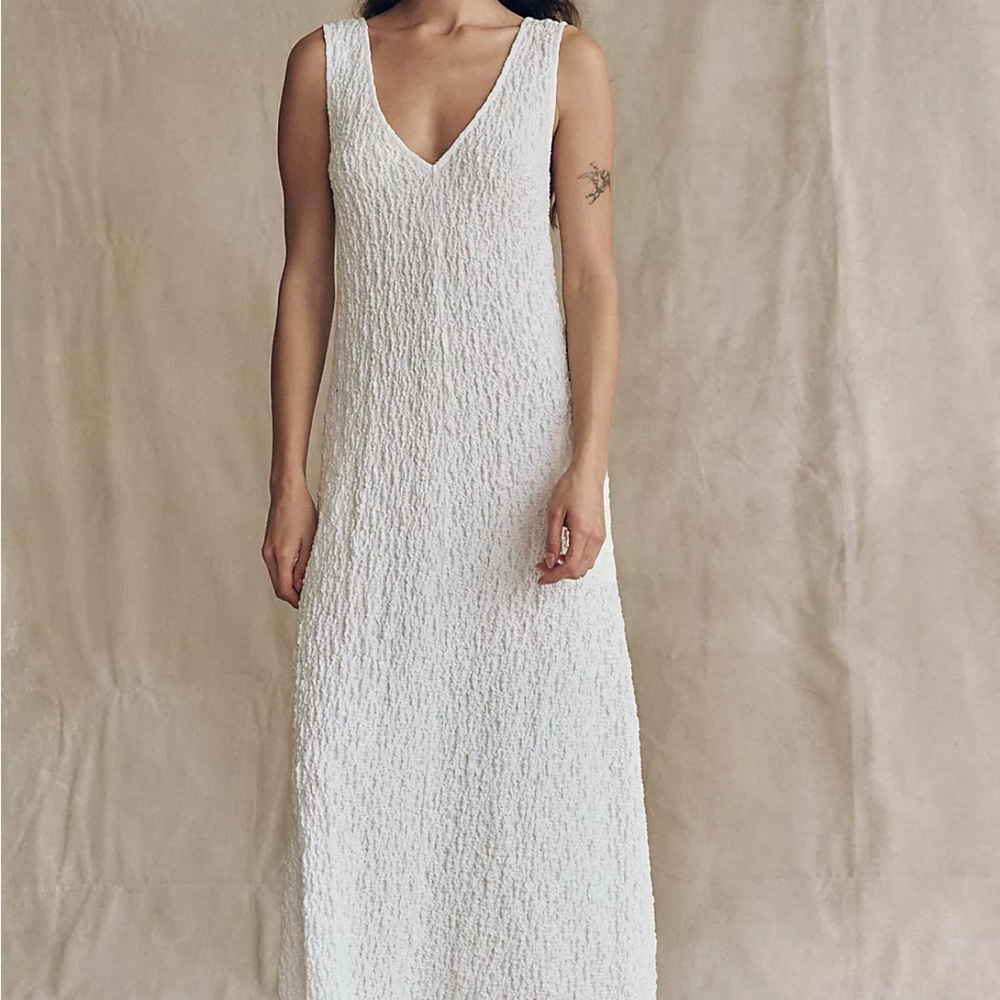 Free People Textured White Maxi Dress graduation